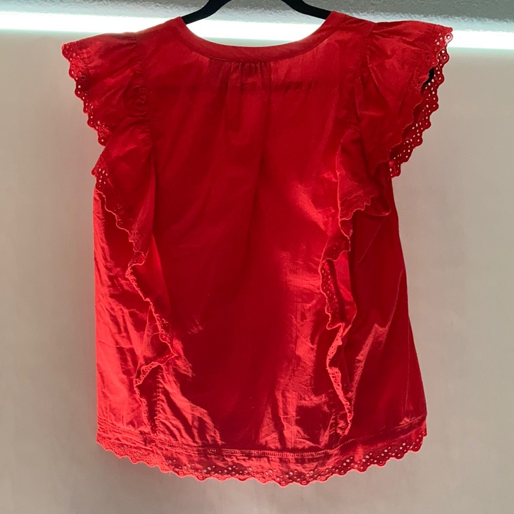 Eyelet Ruffle Cotton Top - Picture 5 of 8